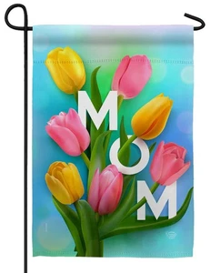 Mom's Day Tulips Sublimated Garden Flag - Picture 1 of 1