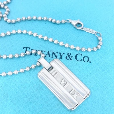 Tiffany & Co. Atlas Etiqueta de Perro Colgante Collar 15.95" Plata de Ley 925 Foto 1 de 4
