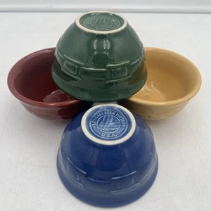 4 LONGABERGER KERAMIK Gewebt Traditionen 4,25" Pudding Dessert Kleine Schalen - NEUWERTIG! - Bild 1 von 9