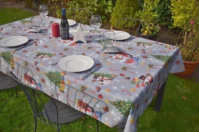 Provence Tablecloth 150X240 Cm Silver Gray Christmas From France Non-Iron - Image 1 of 4