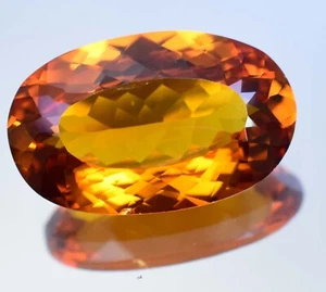 30.40 Ct Natural Orange Fire Sapphire Flawless Certified Oval Cut Loose Gemstone - Picture 1 of 7