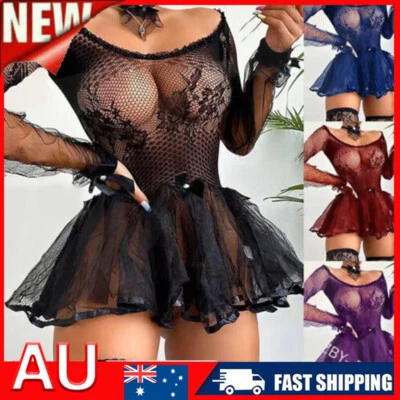 Body En Dentelle Pour Femmes Lingerie Sexy Nuisette Teddy Sous-Vêtements / - Photo 1/4