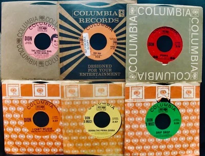 DION & THE BELMONTS ✦ 6 Classic Doo-Wop - Rock - Soul 45's~COLUMBIA~Dion Dimucci Foto 1 de 2