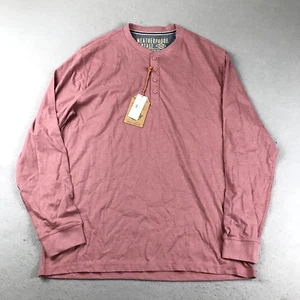 Weatherproof Vintage Shirt Mens Large Pink Henley Long Sleeves Pullover Tee NWT - Picture 1 of 10