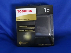 TOSHIBA CANVIO PREMIUM USB 3.0 1TB EXTERNAL HDD WITH TYPE C ADAPTOR - Bild 1 von 6