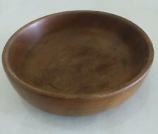 Vintage Primitive Bowl Wood Salad Wooden Handmade Circle Brown 5.5 Inch