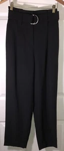 Zara Pants Paper Bag Pleated High Elastic Waist Trousers Belted Black Size XS - Picture 1 of 11