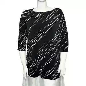 NWT ALFANI Printed Asymmetrical Swing Knit Top size XL. - Picture 1 of 10