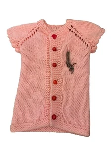 4-5 years Cardigan Chunky Cable Knit handmade pink - Picture 1 of 5