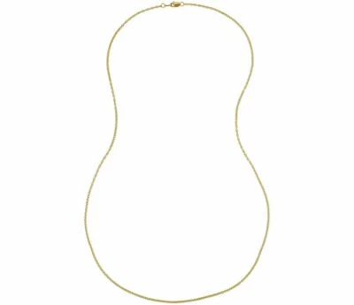 Collar de cadena plana de 20" delgado 1,2 mm sin deslustre relleno de oro amarillo de 18 quilates L70G Foto 1 de 2