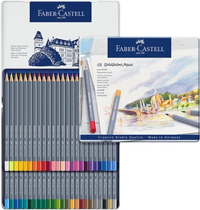 FABER-CASTELL 114648 - Aquarellstifte Goldfaber, 48-Teiliges Buntstifte Set, Bru - Bild 1 von 8