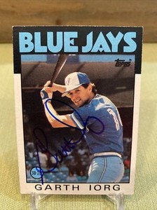 GARTH IORG 1986 TOPPS AUTOGRAPHED SIGNED BASEBALL CARD Toronto BLUE JAYS #694