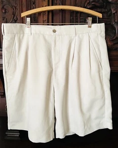 IZOD Pantaloncini da golf uomo da passeggio beige kaki taglia 38 tasche pieghettate - Foto 1 di 4