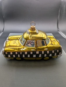 Adorno de taxi amarillo de vidrio soplado Kurt Adler I Love New York Bloomies - Imagen 1 de 9