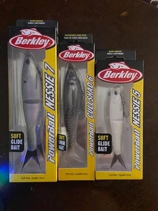 3 - Berkley Powerbait, Soft Glide Baits, 1 Nessie 7, 1 Nessie 5, 1 Cullshad 6 - Picture 1 of 2
