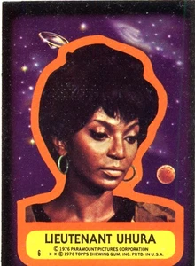 1976 Topps Star Trek #6 Lieutenant Uhura Sticker Card NM Paramount Pictures - Bild 1 von 2