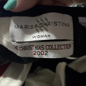 Vintage Marisa Christina Damen 2002 Weihnachtsmann karierter Weihnachtspullover Gr. 2x - Bild 1 von 16