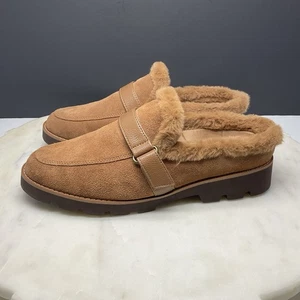 Scarpe Vionic Kailen Mule donna taglia 7,5 scamosciate slip on comode pelliccia sintetica toffee - Foto 1 di 9