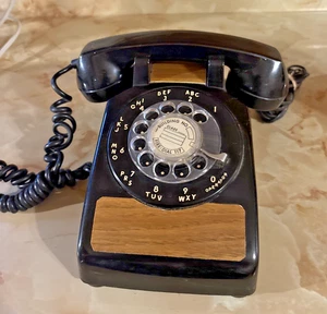 Vintage Western Electric Black Rotary Dial Desk Phone Kellogg ITT - Picture 1 of 9