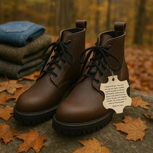 Stivaletti stringati in pelle L.L.Bean anni '90 deadstock da donna USA marroni taglia 8,5 - Foto 1 di 13