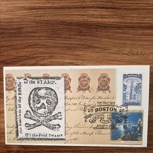 2025 Boston World Stamp Show 2026 USA First Day Cover FDC Postmark Tea Party Act - Picture 1 of 2