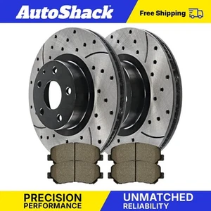 Front Drilled Disc Rotors Ceramic Brake Pads for 2016-2023 Mazda CX-5 2.5L - Picture 1 of 5