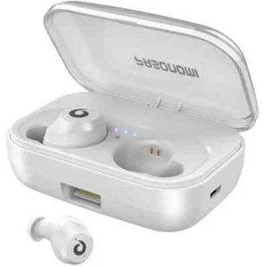 PASONOMI TWS-X9 IPX7 Waterproof 5.0 Bluetooth Wireless Earbuds ~ White - Zdjęcie 1 z 7