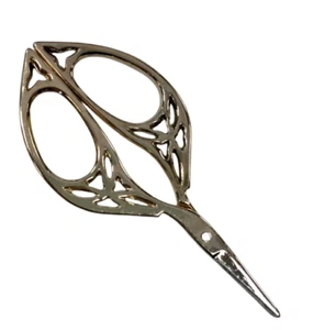 Vintage Style Scissors "Leaf" Design Gold Finish 108 mm (4-1/8") - Bild 1 von 3