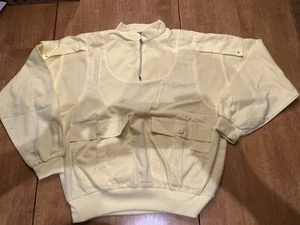 Retro 80s Style Circus Maximus Zipper Med Yellow 2 Front Button Pockets Banded - Picture 1 of 6