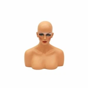 Adult Female Realistic Mannequin Head Bust Display with Facial Features - Picture 1 of 3