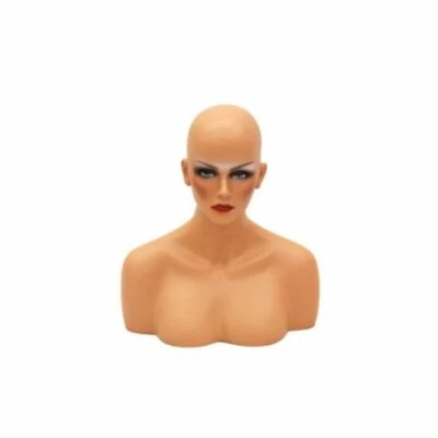 Adult Female Realistic Mannequin Head Bust Display with Facial Features - Image 1 of 3