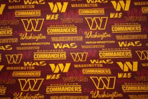 60 ZOLL BREIT WASHINGTON COMMANDERS NFL - 1/2 YARD 18X60 100 % BAUMWOLLSTOFF - Bild 1 von 5