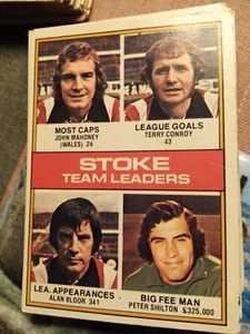Xm28 TOPPS 1977 FOOTBALL RED BACK CARD No 117 Stoke - Picture 1 of 1