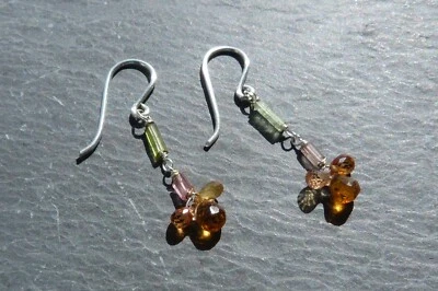 Orecchini,Argento,Tormalina,Zaffiro e Citrino - Immagine 1 di 4