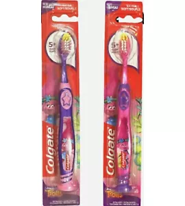 NEW! COLGATE (2-PACK) Toothbrushes ●TROLLS● Extra Soft For Kids Ages 5 And Up! - Picture 1 of 5