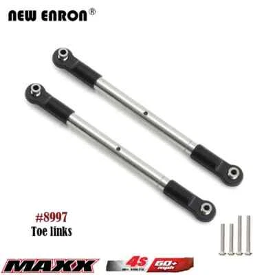 2Pc Front Toe Links 119mm Stainless 8997 for RC Car 1/10 Traxxas WideMaxx 2.0 V2 - Image 1 of 4