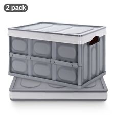 Aufbewahrungsbox mit Deckel 2er Faltbarer Kunststoff Plastikbox Kunststoffboxen