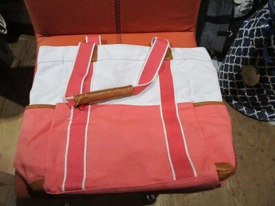 Pottery Barn Kids Harper canvas Diaper w changing pad coral New wo tag - Image 1 of 2