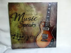 WHERE WORDS FAIL MUSIC SPEAKS Canvas Print with Hanger 10"X10" - Picture 1 of 4