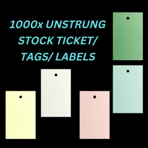 1000x UNSTRUNG BIG PLAIN CLOTHES/ GARMENT REFERENCE STOCK TICKET/ TAGS/ LABELS C - Picture 1 of 6