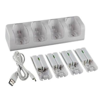 4Pcs 2800mAh Rechargeable Cells  Dock Stand Fit For Wii Remote Switch Z4A3 - Image 1 of 4