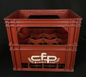 Ancienne XXème caisse , cassier range bouteille porte bouteille CFP rouge - Picture 1 of 8