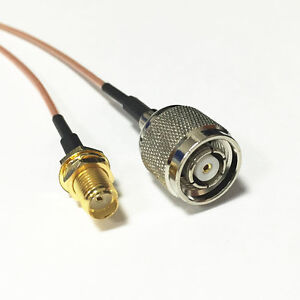 SMA female to RP TNC male inner hole pigtail cable RG178 6" for wireless router