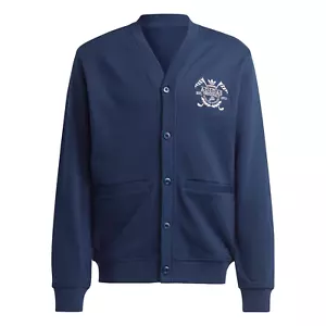 Men's Adidas Originals Indigo Cotton Graphics Archive Cardigan Sweater M New - Picture 1 of 3