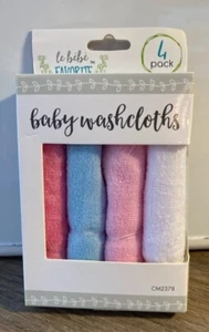 Baby Infant Wash Cloths▪︎4 pack▪︎Bath time!▪︎Pink▪︎Soft very Lightweight▪︎NEW✅️ - Picture 1 of 3