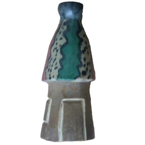wood hut handcrafted primitive painted miniature 3" height 1" diameter - Picture 1 of 10