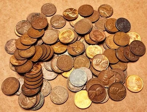 101 Wheat Pennies with Higher Grades, Steel & Some Early Dates - Picture 1 of 4