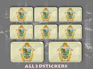 8 x 3D Stickers Resin Domed Flag Manaus - Adhesive Decal Vinyl - Picture 1 of 1