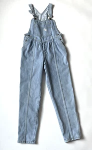 Vintage 1980s Guess Paris Denim Blue Jean Hipster Bob Overalls Youth 12 USA Made - Picture 1 of 5