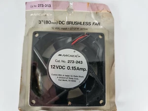 Archer Radio Shack 3'' 12V DC Brushless Fan 80mm 2900 RPM 273-243 NOS Japan - Picture 1 of 3